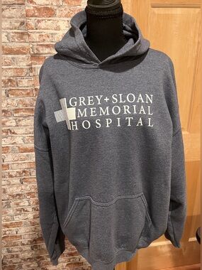 Grey’s Anatomy Crew Blue/Grey Sloan Memorial Hospital Comfy Pullover Hoodie XL